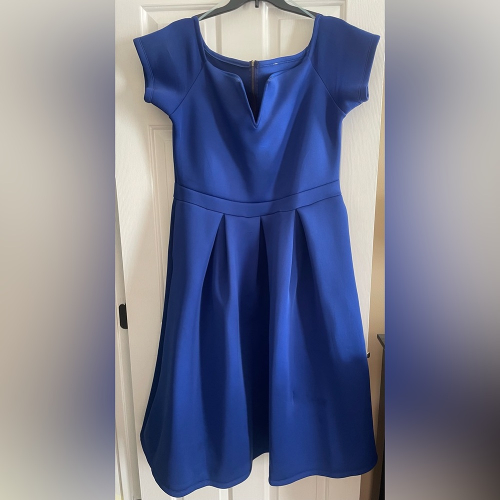 Shun Melson Skater Dress - Royal Blue - 3X